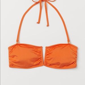 H&M Orange Bandeau strapless Bikini Top (NWT)
